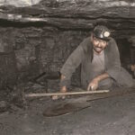 Mine de Cruejouls, mineur au front de taille